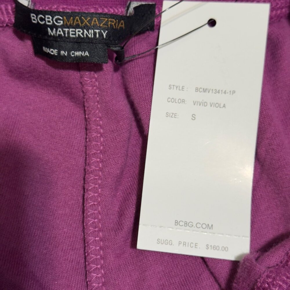 BCBG Max Azria Maternity Velour Tracksuit Set With Hoodie & Pants  Small purple - Picture 3 of 16